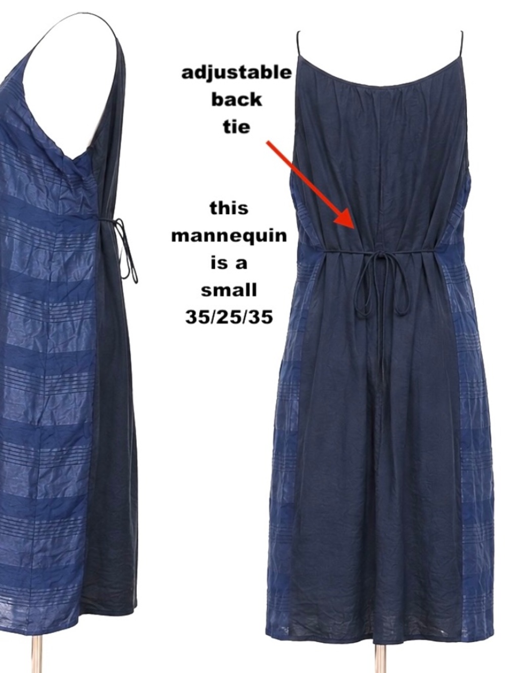 Rag & Bone Navy Silk Rayon Sleeveless Spaghetti Strap Dress Buttons Size S Boho - Picture 4 of 14